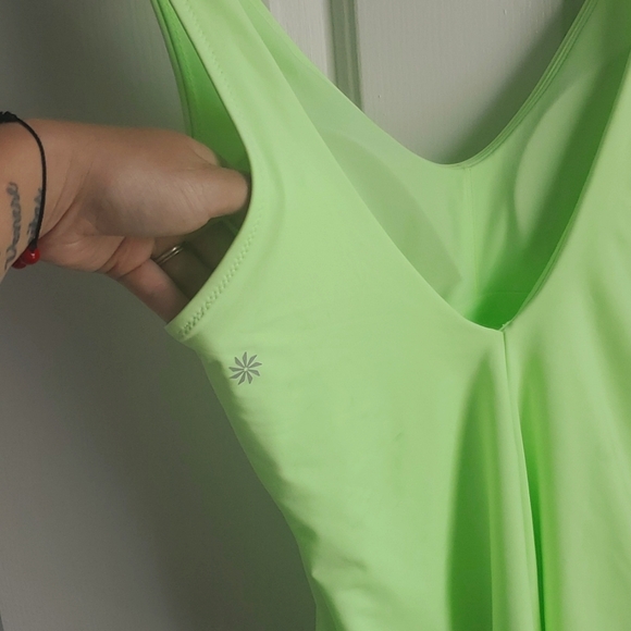Athleta One Piece Bathing Suit Size S Electric green highlighter yellow - Picture 3 of 7